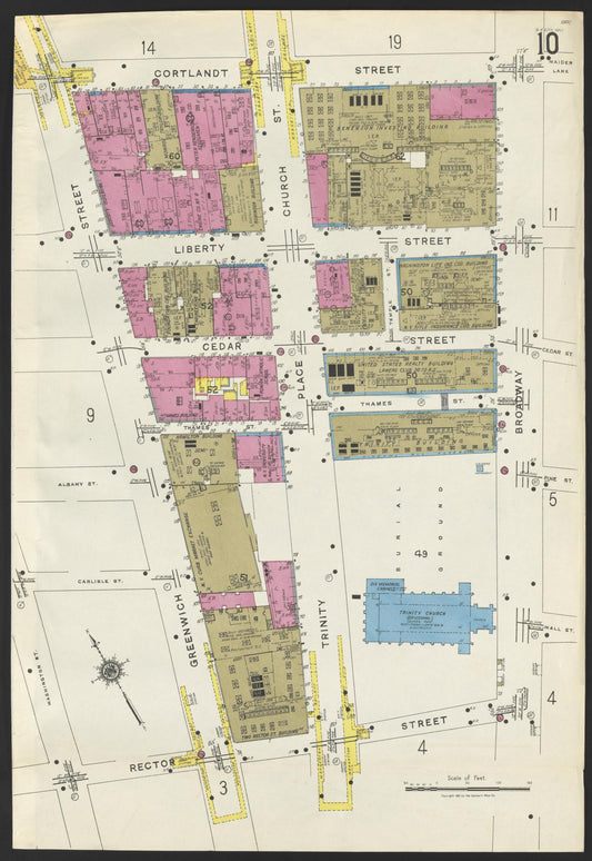 Sanborn Fire Insurance Map from New York, Bronx, Manhattan, New York (1923), Sheet #0010 - Historic Sanborn Fire Insurance Map Print, vintage old map wall art, antique decor, genealogy gift, New York New York map