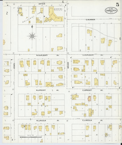 Sanborn Fire Insurance Map from Charlevoix, Charlevoix County, Michigan (1901), Sheet #0005 - Historic Sanborn Fire Insurance Map Print, vintage old map wall art, antique decor, genealogy gift, Michigan Michigan map