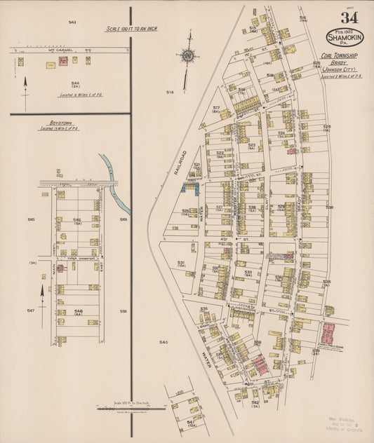 Sanborn Fire Insurance Map from Shamokin, Northumberland County, Pennsylvania (1922), Sheet #0034 - Historic Sanborn Fire Insurance Map Print, vintage old map wall art, antique decor, genealogy gift, Pennsylvania Pennsylvania map