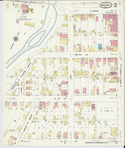 Sanborn Fire Insurance Map from Waverly, Pike County, Ohio (1911), Sheet #0002 - Historic Sanborn Fire Insurance Map Print, vintage old map wall art, antique decor, genealogy gift, Ohio Ohio map