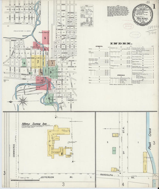 Sanborn Fire Insurance Map from Pulaski, Pulaski County, Virginia (1898), Sheet #0001 - Historic Sanborn Fire Insurance Map Print, vintage old map wall art, antique decor, genealogy gift, Virginia Virginia map