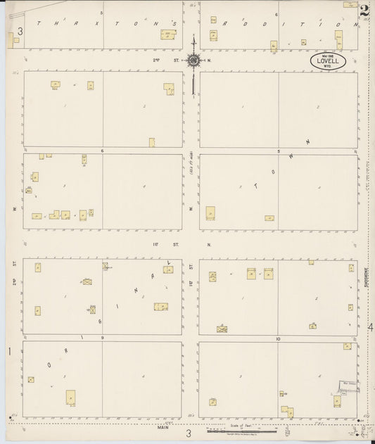 Sanborn Fire Insurance Map from Lovell, Big Horn County, Wyoming (1918), Sheet #0002 - Historic Sanborn Fire Insurance Map Print, vintage old map wall art, antique decor, genealogy gift, Wyoming Wyoming map