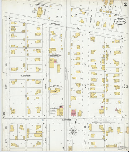Sanborn Fire Insurance Map from Decatur, Adams County, Indiana (1900), Sheet #0002 - Complete Map Set gallery image, historic Sanborn map, vintage wall art, Indiana Indiana