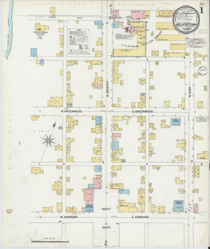 Sanborn Fire Insurance Map from Millerstown, Perry County, Pennsylvania (1899), Sheet #0001 - Complete Map Set gallery image, historic Sanborn map, vintage wall art, Pennsylvania Pennsylvania