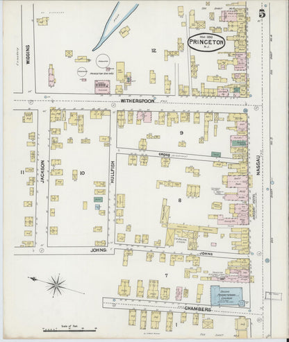 Sanborn Fire Insurance Map from Princeton, Mercer County, New Jersey (1890), Sheet #0005 - Complete Map Set gallery image, historic Sanborn map, vintage wall art, New Jersey New Jersey