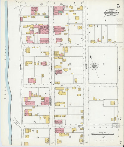 Sanborn Fire Insurance Map from Point Pleasant, Mason County, West Virginia (1900), Sheet #0005 - Complete Map Set gallery image, historic Sanborn map, vintage wall art, West Virginia West Virginia