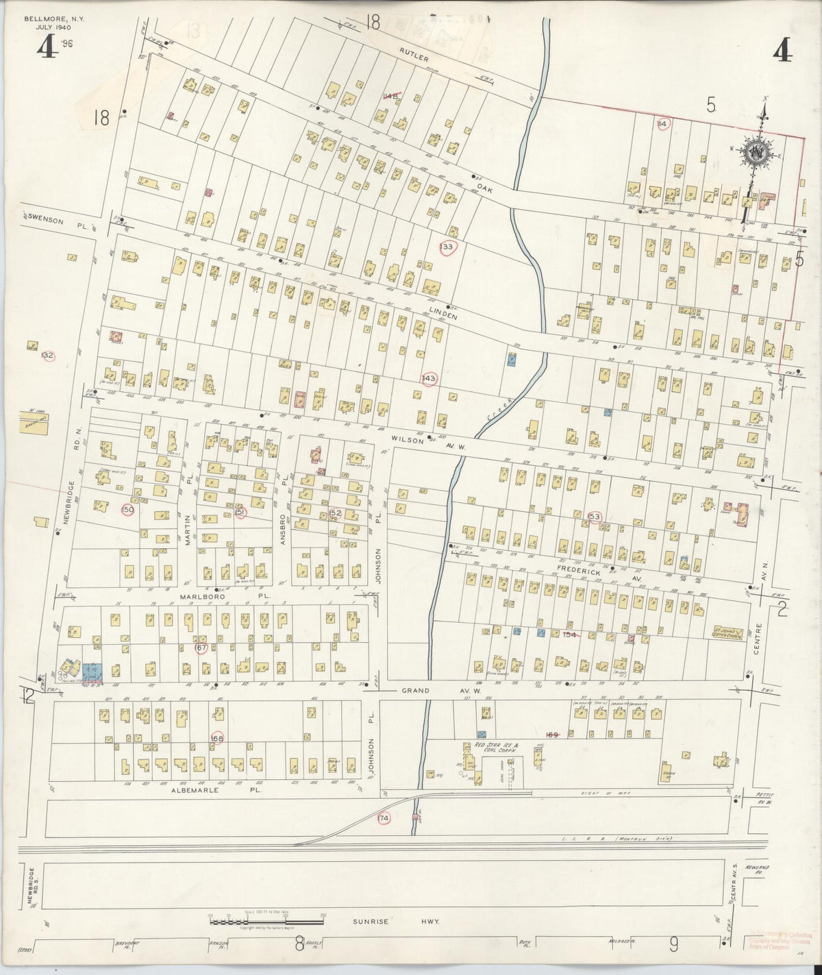 Sanborn Fire Insurance Map from Bellmore, Nassau County, New York (1945), Sheet #0004 - Complete Map Set gallery image, historic Sanborn map, vintage wall art, New York New York