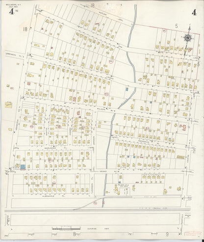 Sanborn Fire Insurance Map from Bellmore, Nassau County, New York (1945), Sheet #0004 - Complete Map Set gallery image, historic Sanborn map, vintage wall art, New York New York