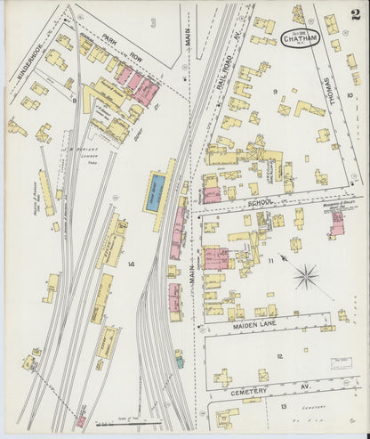 Sanborn Fire Insurance Map from Chatham, Columbia County, New York (1892), Sheet #0002 - Complete Map Set gallery image, historic Sanborn map, vintage wall art, New York New York