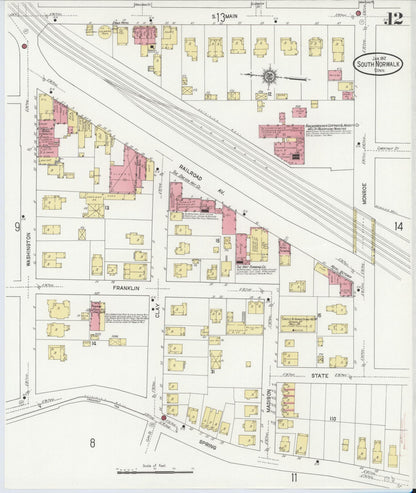 Sanborn Fire Insurance Map from South Norwalk, Fairfield County, Connecticut (1912), Sheet #0012 - Complete Map Set gallery image, historic Sanborn map, vintage wall art, Connecticut Connecticut
