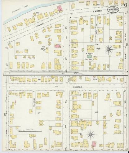 Sanborn Fire Insurance Map from Warren, Warren County, Pennsylvania (1898), Sheet #0006 - Complete Map Set gallery image, historic Sanborn map, vintage wall art, Pennsylvania Pennsylvania