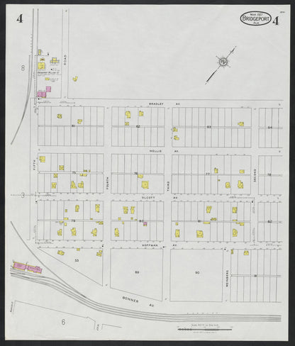 Sanborn Fire Insurance Map from Bridgeport, Jackson County, Alabama (1927), Sheet #0004 - Complete Map Set gallery image, historic Sanborn map, vintage wall art, Alabama Alabama