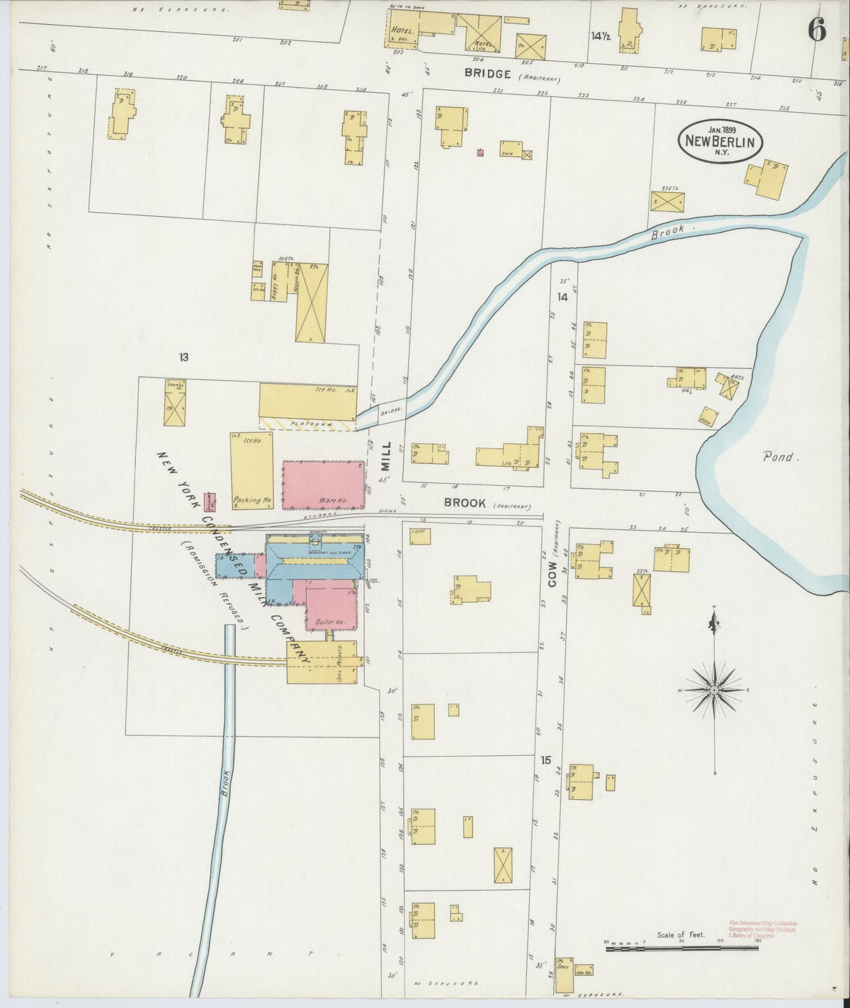 Sanborn Fire Insurance Map from New Berlin, Chenango County, New York (1899), Sheet #0006 - Complete Map Set gallery image, historic Sanborn map, vintage wall art, New York New York