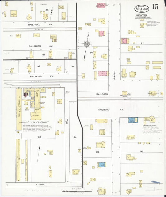 Sanborn Fire Insurance Map from Milford, Kent And Sussex Counties, Delaware (1919), Sheet #0015 - Historic Sanborn Fire Insurance Map Print, vintage old map wall art, antique decor, genealogy gift, Delaware Delaware map