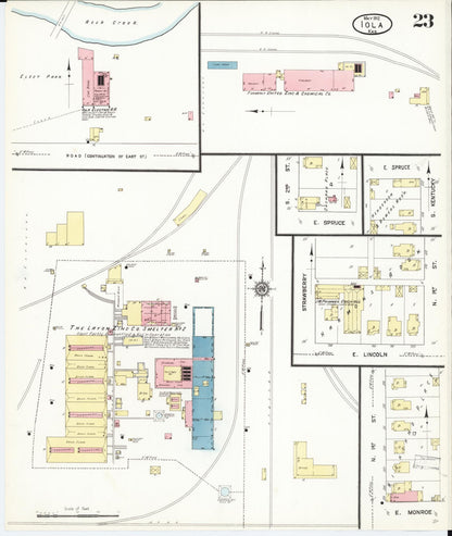 Sanborn Fire Insurance Map from Iola, Allen County, Kansas (1912), Sheet #0023 - Complete Map Set gallery image, historic Sanborn map, vintage wall art, Kansas Kansas