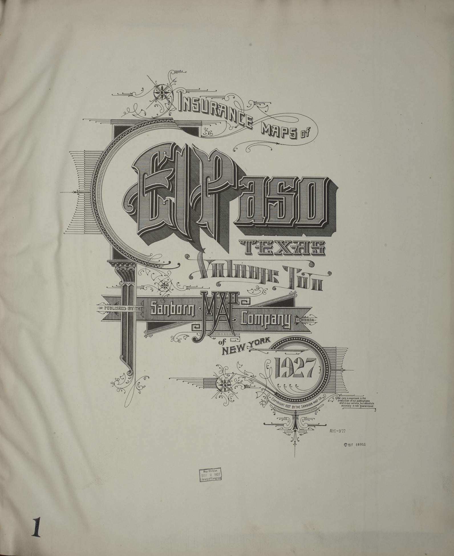 Sanborn Fire Insurance Map from El Paso, El Paso County, Texas. (1927) – Historic Sanborn Fire Insurance Map Print