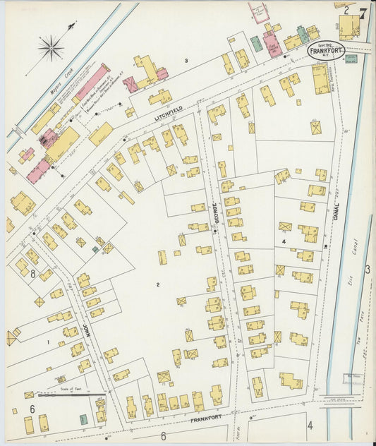 Sanborn Fire Insurance Map from Frankfort, Herkimer County, New York (1902), Sheet #0007 - Historic Sanborn Fire Insurance Map Print, vintage old map wall art, antique decor, genealogy gift, New York New York map