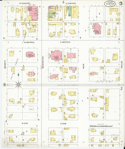 Sanborn Fire Insurance Map from Vinton, Benton County, Iowa (1899), Sheet #0003 - Historic Sanborn Fire Insurance Map Print
