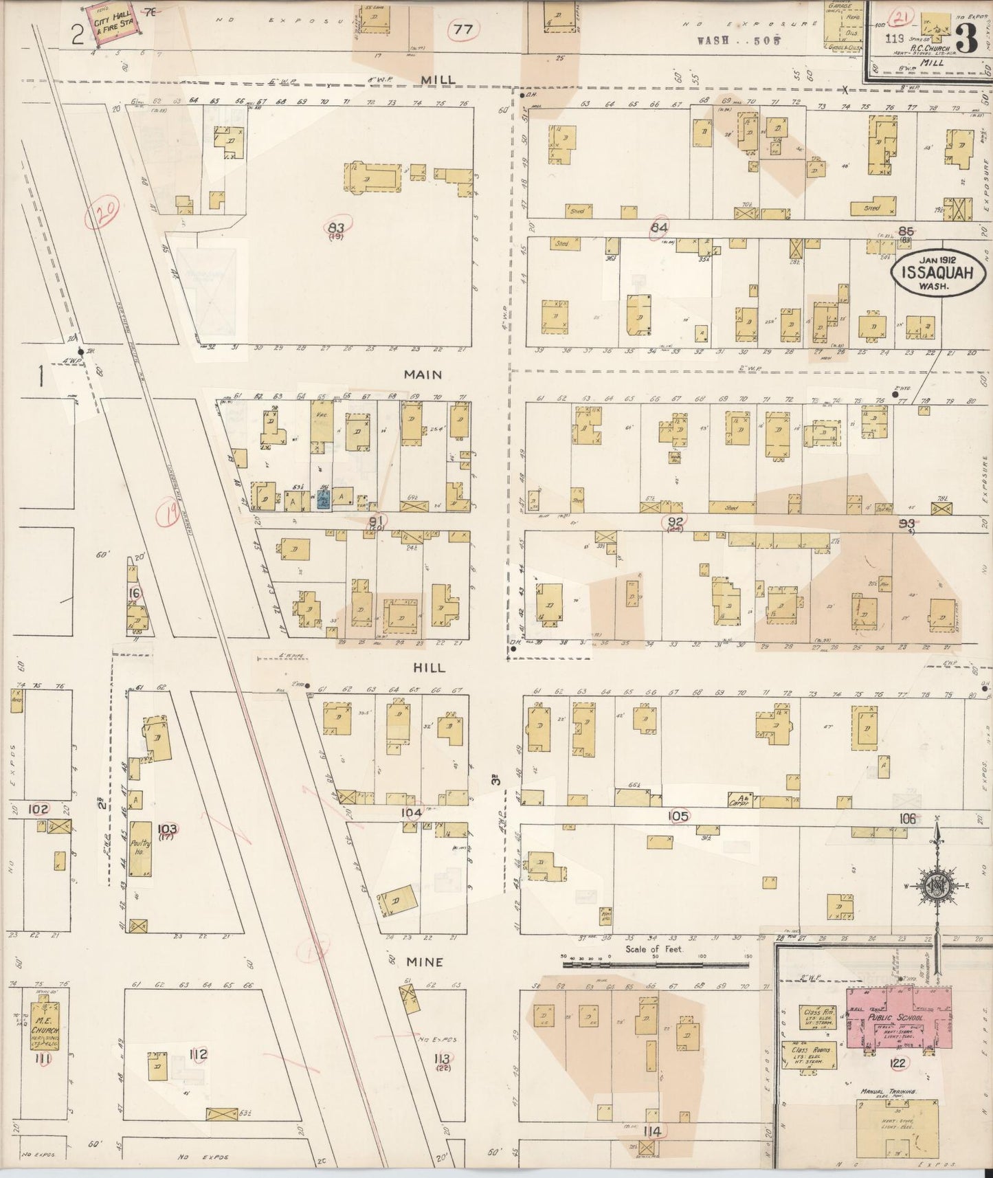 Sanborn Fire Insurance Map from Issaquah, King County, Washington (1930), Sheet #0003 - Complete Map Set gallery image, historic Sanborn map, vintage wall art, Washington Washington