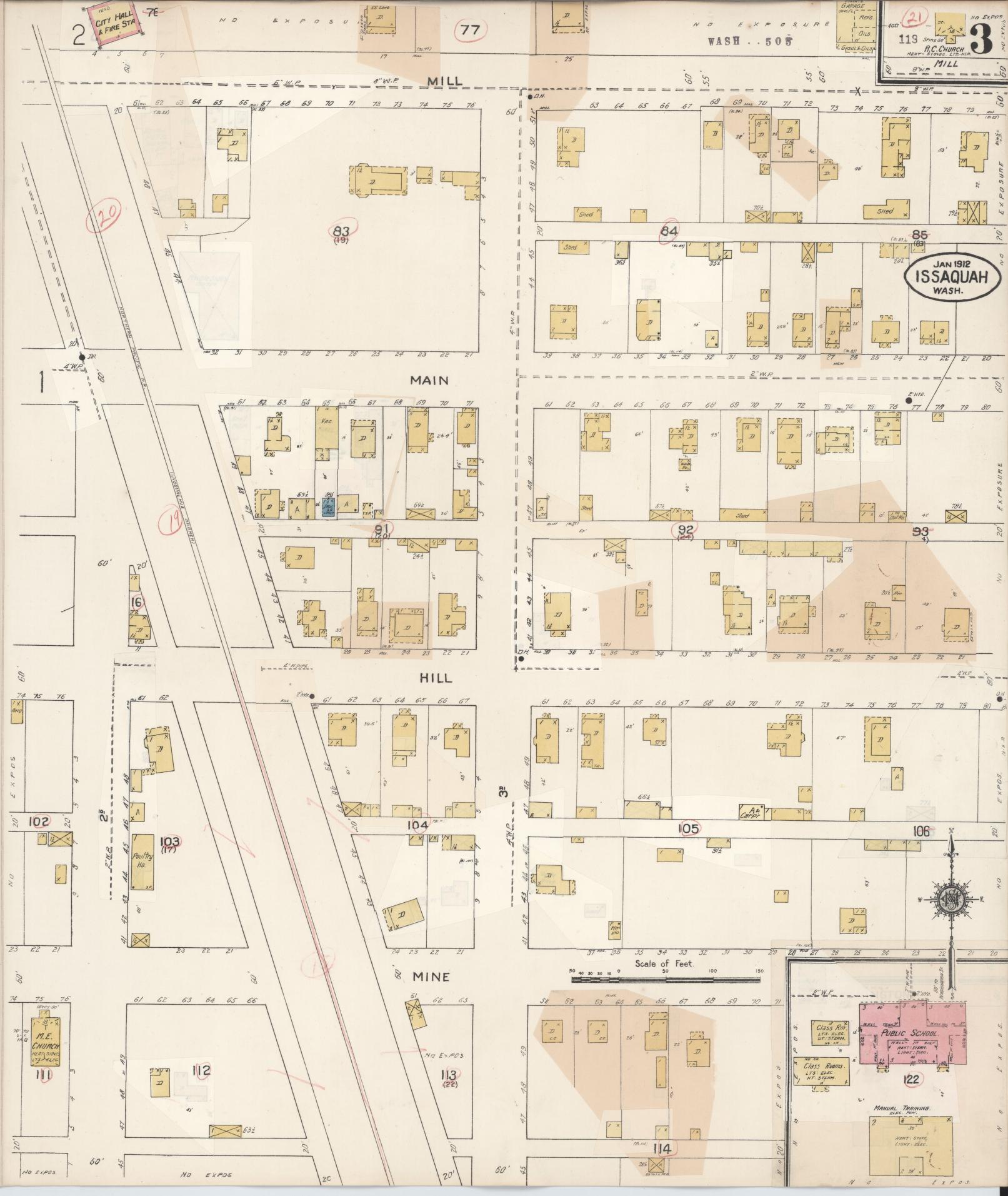 Sanborn Fire Insurance Map from Issaquah, King County, Washington (1930), Sheet #0003 - Complete Map Set gallery image, historic Sanborn map, vintage wall art, Washington Washington