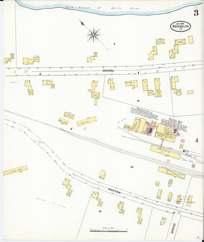 Sanborn Fire Insurance Map from Randolph, Orange County, Vermont (1905), Sheet #0003 - Complete Map Set gallery image, historic Sanborn map, vintage wall art, Vermont Vermont