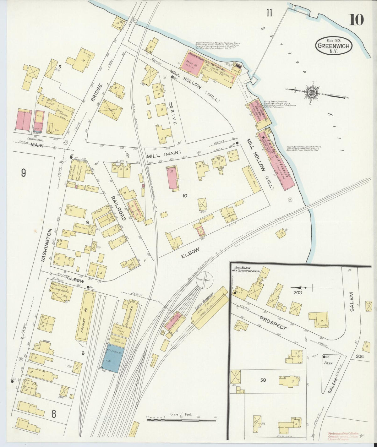 Sanborn Fire Insurance Map from Greenwich, Washington County, New York (1913), Sheet #0010 - Complete Map Set gallery image, historic Sanborn map, vintage wall art, New York New York