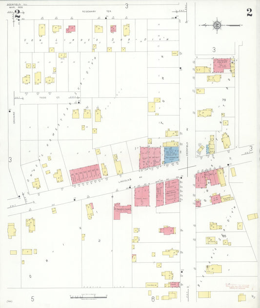 Sanborn Fire Insurance Map from Deerfield, Lake County, Illinois (1935), Sheet #0002 - Historic Sanborn Fire Insurance Map Print, vintage old map wall art, antique decor, genealogy gift, Illinois Illinois map