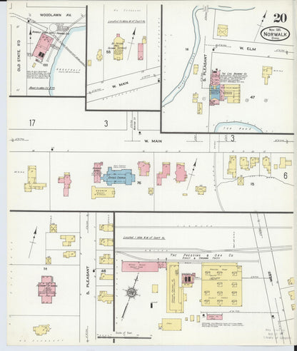 Sanborn Fire Insurance Map from Norwalk, Huron County, Ohio (1911), Sheet #0020 - Historic Sanborn Fire Insurance Map Print, vintage old map wall art, antique decor, genealogy gift, Ohio Ohio map