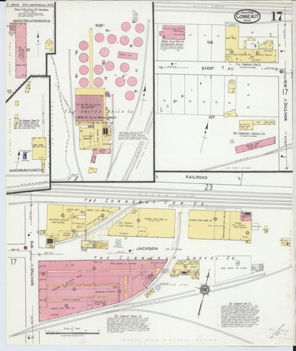Sanborn Fire Insurance Map from Conneaut, Ashtabula County, Ohio (1919), Sheet #0017 - Historic Sanborn Fire Insurance Map Print, vintage old map wall art, antique decor, genealogy gift, Ohio Ohio map