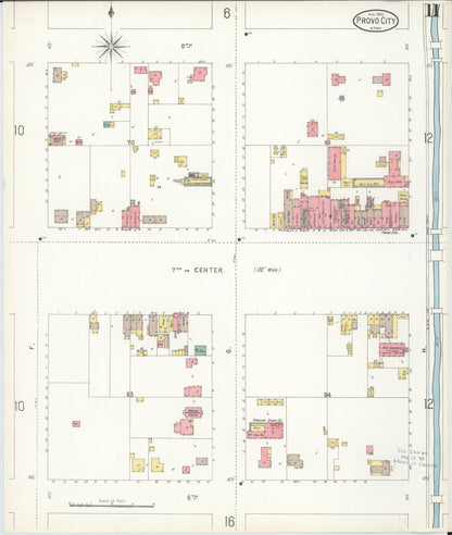 Sanborn Fire Insurance Map from Provo, Utah County, Utah (1900), Sheet #0011 - Complete Map Set gallery image, historic Sanborn map, vintage wall art, Provo Utah
