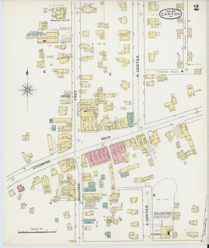Sanborn Fire Insurance Map from Canton, Bradford County, Pennsylvania (1892), Sheet #0002 - Complete Map Set gallery image, historic Sanborn map, vintage wall art, Pennsylvania Pennsylvania