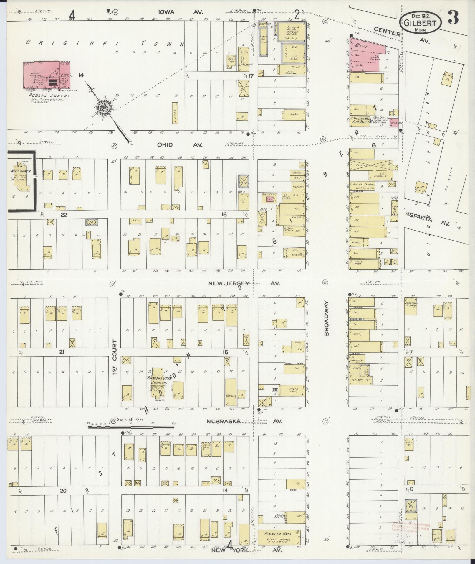 Sanborn Fire Insurance Map from Gilbert, Saint Louis County, Minnesota (1912), Sheet #0003 - Historic Sanborn Fire Insurance Map Print, vintage old map wall art, antique decor, genealogy gift, Minnesota Minnesota map