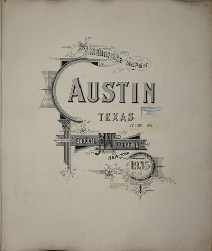 Sanborn Fire Insurance Map from Austin, Travis County, Texas (1961), Sheet #0001 - Historic Sanborn Fire Insurance Map Print, vintage old map wall art, antique decor, genealogy gift, Texas Texas map