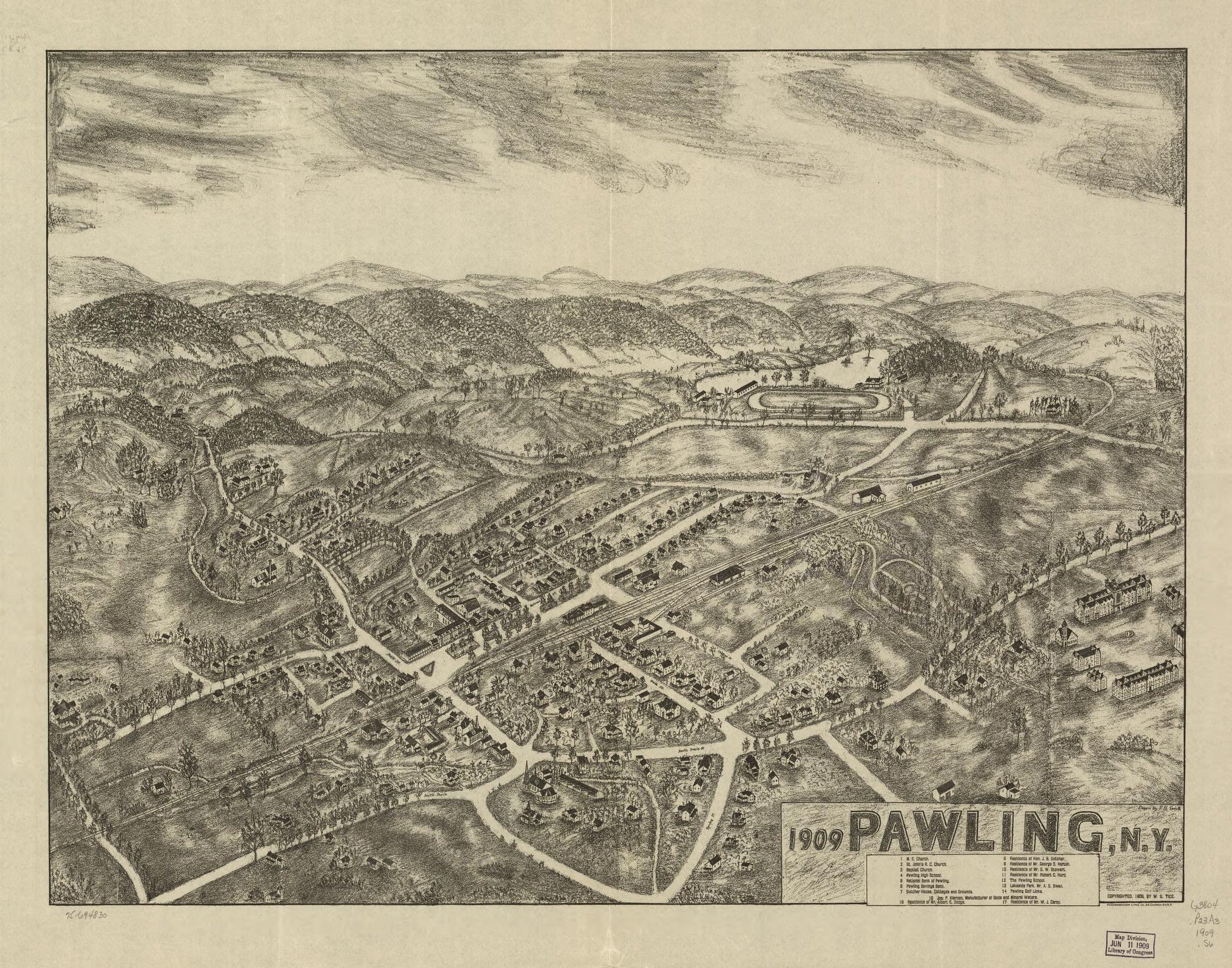 1909 Pawling, N.Y. (1909) – Historic Bird’s-Eye View Panorama Print