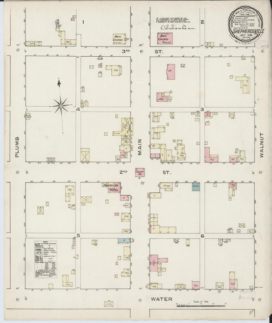 Sanborn Fire Insurance Map from Shepherdsville, Bullitt County, Kentucky (1886), Sheet #0001 - Historic Sanborn Fire Insurance Map Print, vintage old map wall art, antique decor, genealogy gift, Kentucky Kentucky map