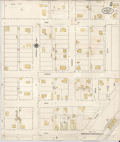 Sanborn Fire Insurance Map from Buckley, Pierce County, Washington (1933), Sheet #0002 - Complete Map Set gallery image, historic Sanborn map, vintage wall art, Washington Washington