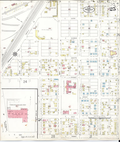 Sanborn Fire Insurance Map from Pocatello, Bannock County, Idaho (1948), Sheet #0025 - Complete Map Set gallery image, historic Sanborn map, vintage wall art, Idaho Idaho