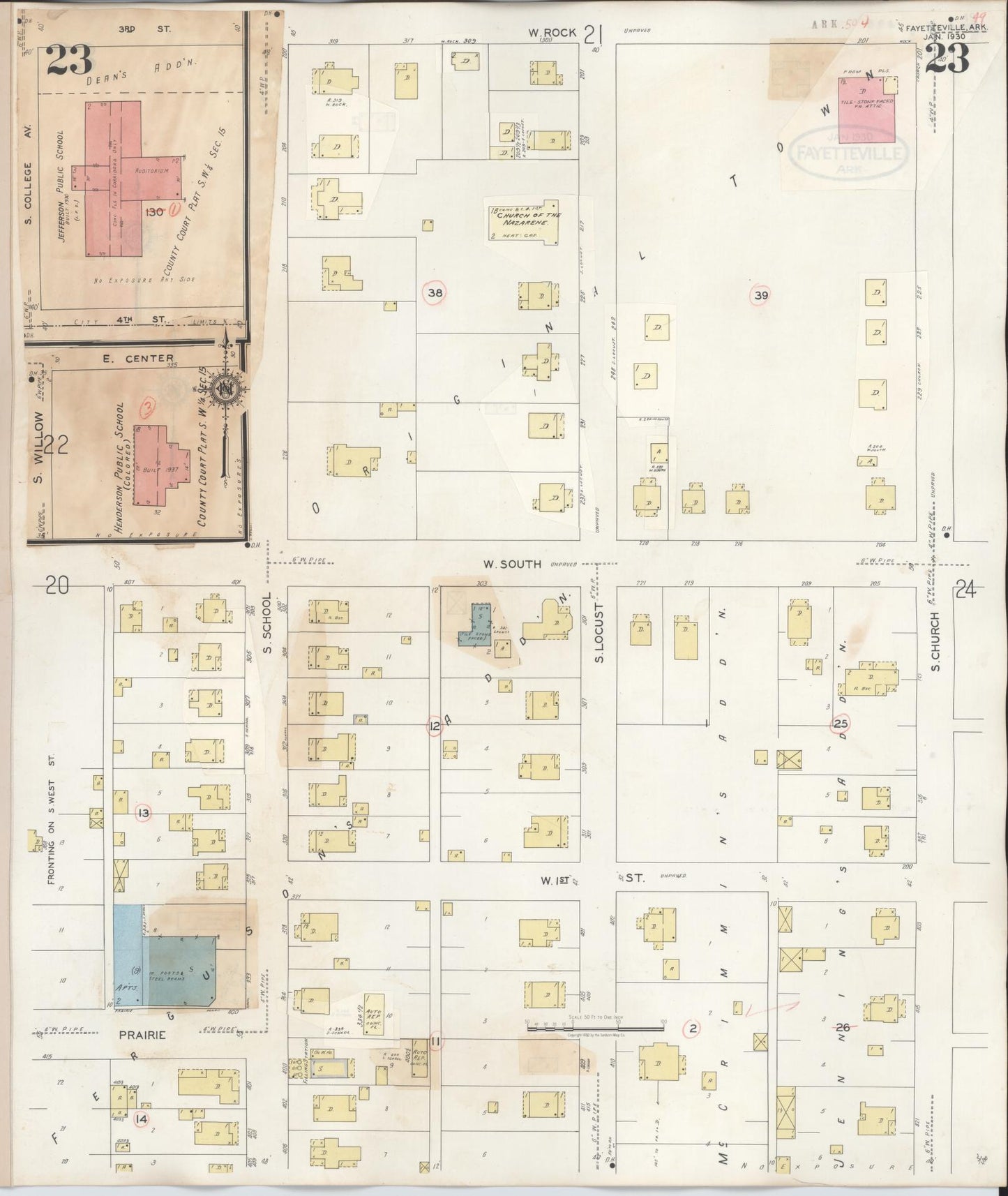 Sanborn Fire Insurance Map from Fayetteville, Washington County, Arkansas (1948), Sheet #0023 - Complete Map Set gallery image, historic Sanborn map, vintage wall art, Arkansas Arkansas