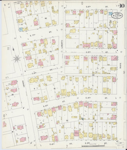 Sanborn Fire Insurance Map from Alton, Madison County, Illinois (1897), Sheet #0010 - Historic Sanborn Fire Insurance Map Print, vintage old map wall art, antique decor, genealogy gift, Illinois Illinois map