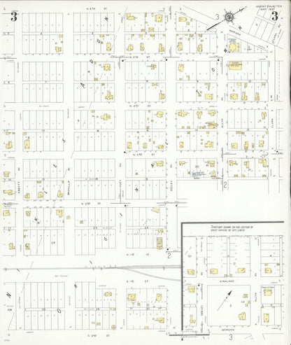 Sanborn Fire Insurance Map from Mount Calm, Hill County, Texas (1937), Sheet #0003 - Historic Sanborn Fire Insurance Map Print, vintage old map wall art, antique decor, genealogy gift, Texas Texas map