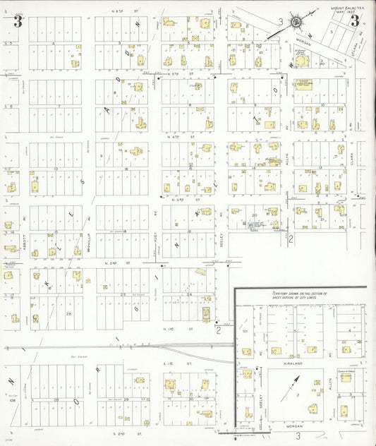 Sanborn Fire Insurance Map from Mount Calm, Hill County, Texas (1937), Sheet #0003 - Historic Sanborn Fire Insurance Map Print, vintage old map wall art, antique decor, genealogy gift, Texas Texas map