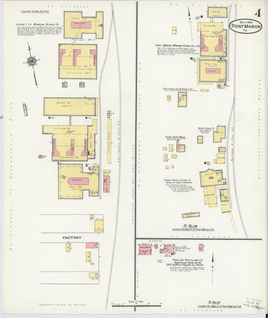 Sanborn Fire Insurance Map from Point Marion, Fayette County, Pennsylvania (1909), Sheet #0004 - Historic Sanborn Fire Insurance Map Print, vintage old map wall art, antique decor, genealogy gift, Pennsylvania Pennsylvania map