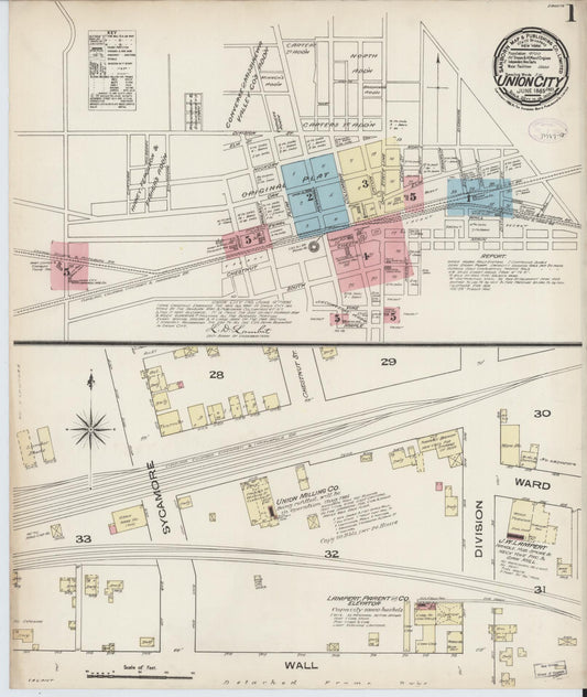 Sanborn Fire Insurance Map from Union City, Randolph County, Indiana (1885), Sheet #0001 - Historic Sanborn Fire Insurance Map Print, vintage old map wall art, antique decor, genealogy gift, Indiana Indiana map
