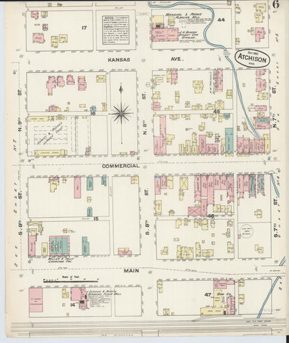 Sanborn Fire Insurance Map from Atchison, Atchison County, Kansas (1883), Sheet #0006 - Complete Map Set gallery image, historic Sanborn map, vintage wall art, Kansas Kansas