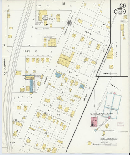 Sanborn Fire Insurance Map from Tulsa, Tulsa County, Oklahoma (1911), Sheet #0029 - Complete Map Set gallery image, historic Sanborn map, vintage wall art, Oklahoma Oklahoma