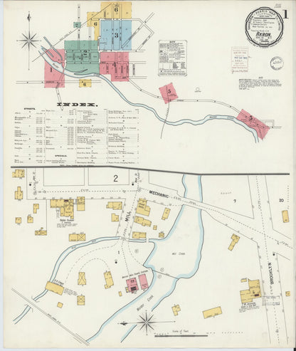 Sanborn Fire Insurance Map from Akron, Erie County, New York (1900), Sheet #0001 - Complete Map Set gallery image, historic Sanborn map, vintage wall art, New York New York