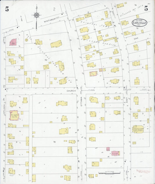 Sanborn Fire Insurance Map from Earlville, La Salle County, Illinois (1929), Sheet #0005 - Historic Sanborn Fire Insurance Map Print, vintage old map wall art, antique decor, genealogy gift, Illinois Illinois map