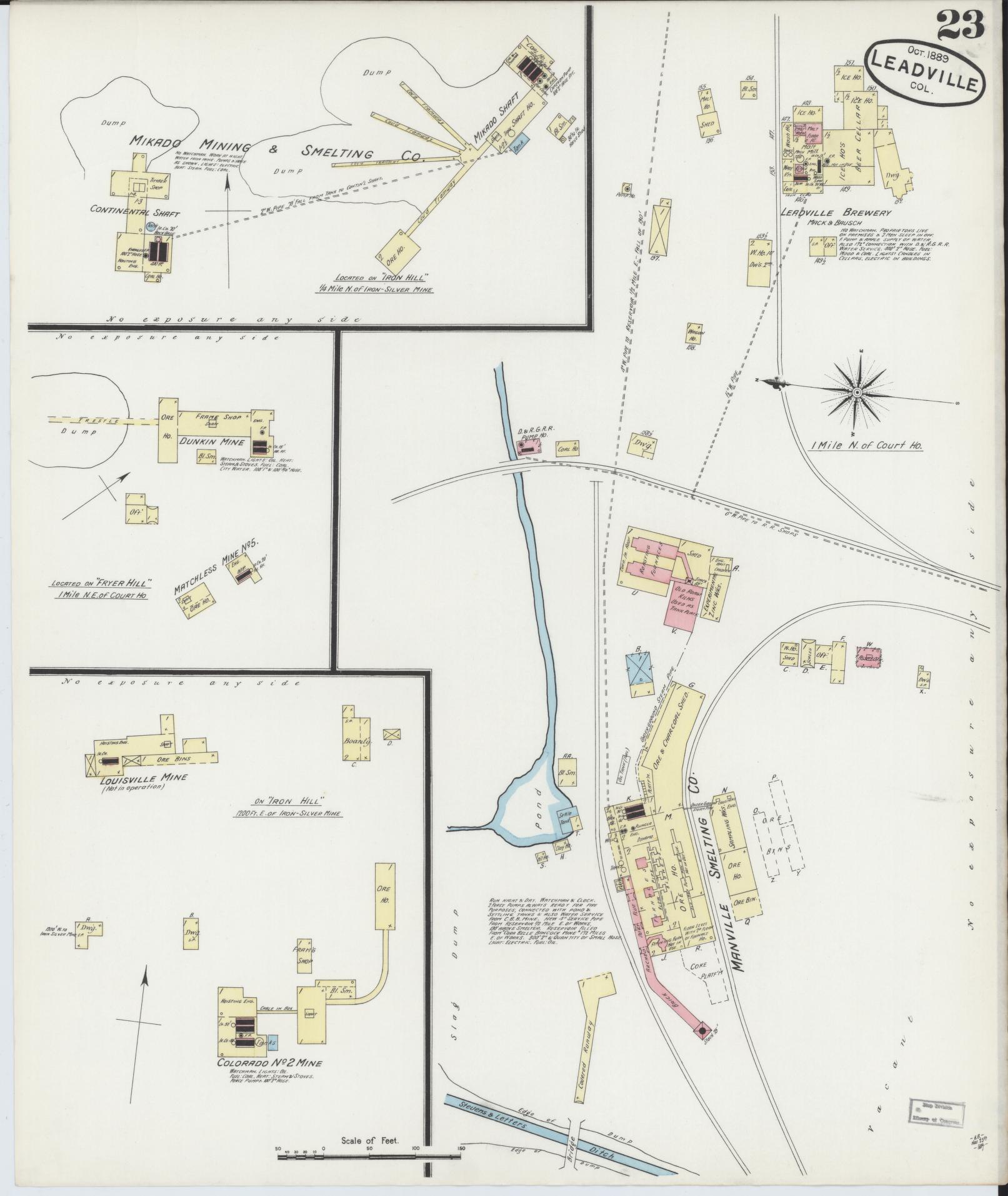 Sanborn Fire Insurance Map from Leadville, Lake County, Colorado (1889), Sheet #0023 - Complete Map Set gallery image, historic Sanborn map, vintage wall art, Colorado Colorado