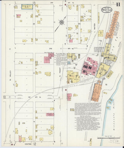 Sanborn Fire Insurance Map from New Ulm, Brown County, Minnesota (1913), Sheet #0011 - Complete Map Set gallery image, historic Sanborn map, vintage wall art, Minnesota Minnesota