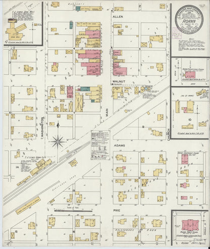 Sanborn Fire Insurance Map from Roann, Wabash County, Indiana (1901), Sheet #0001 - Historic Sanborn Fire Insurance Map Print, vintage old map wall art, antique decor, genealogy gift, Indiana Indiana map